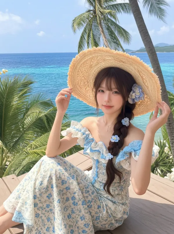 🌊假期旅行照｜AI夏日度假温柔风少女氛围照 - C作品