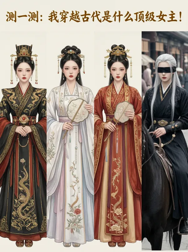 测一测:我穿越古代是什么顶级女主 - 主图(AI艺术作品)