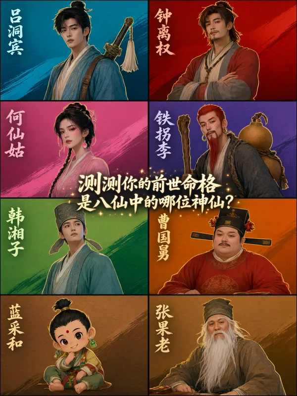 测测你的前世是八仙中哪个神仙？ - 主图（AI艺术作品）