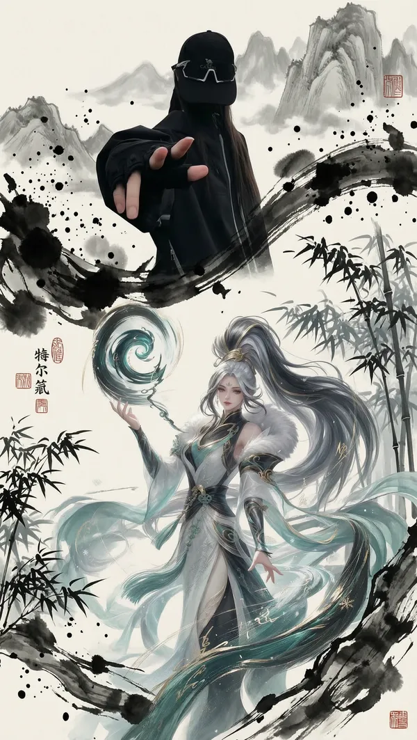 我想起来了英雄联盟水墨画特效 - 主图（AI艺术作品）