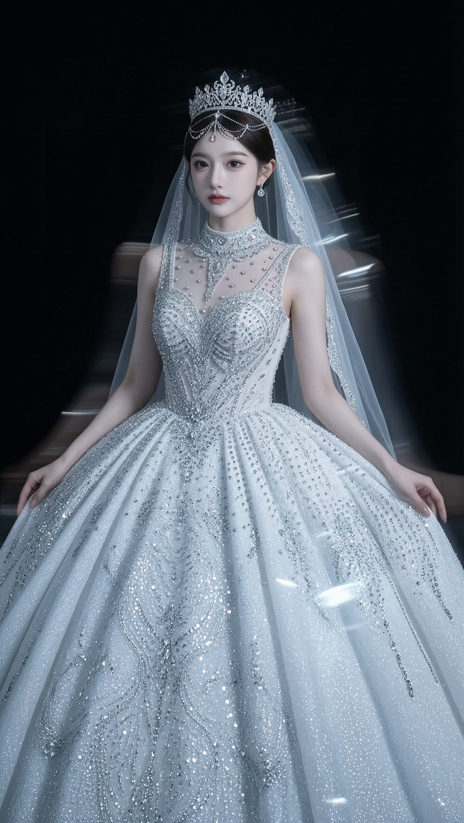 高定闪钻光影婚纱照✨女生写真做同款 - 作品图3