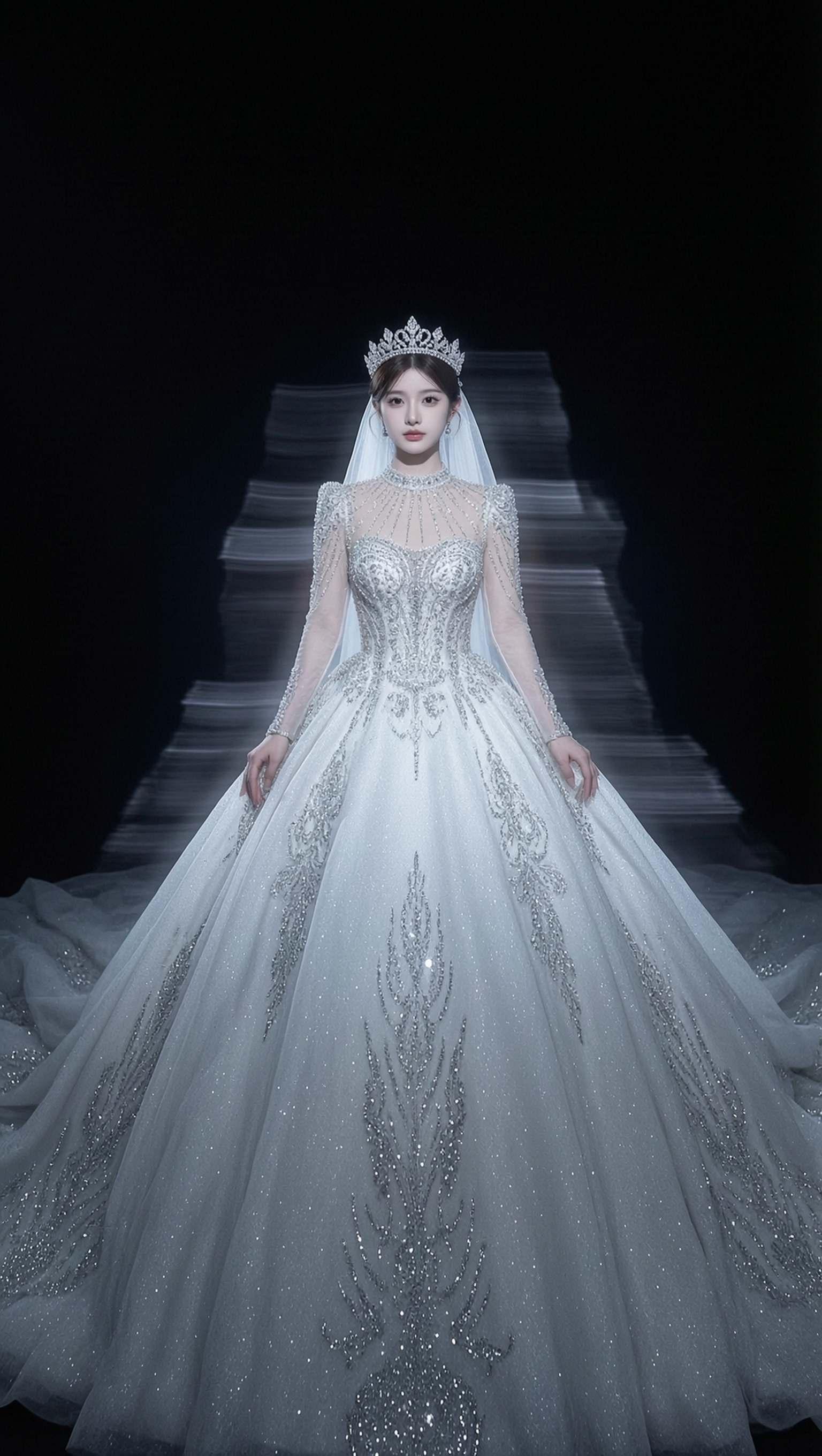 高定闪钻光影婚纱照✨女生写真做同款 - 作品图2