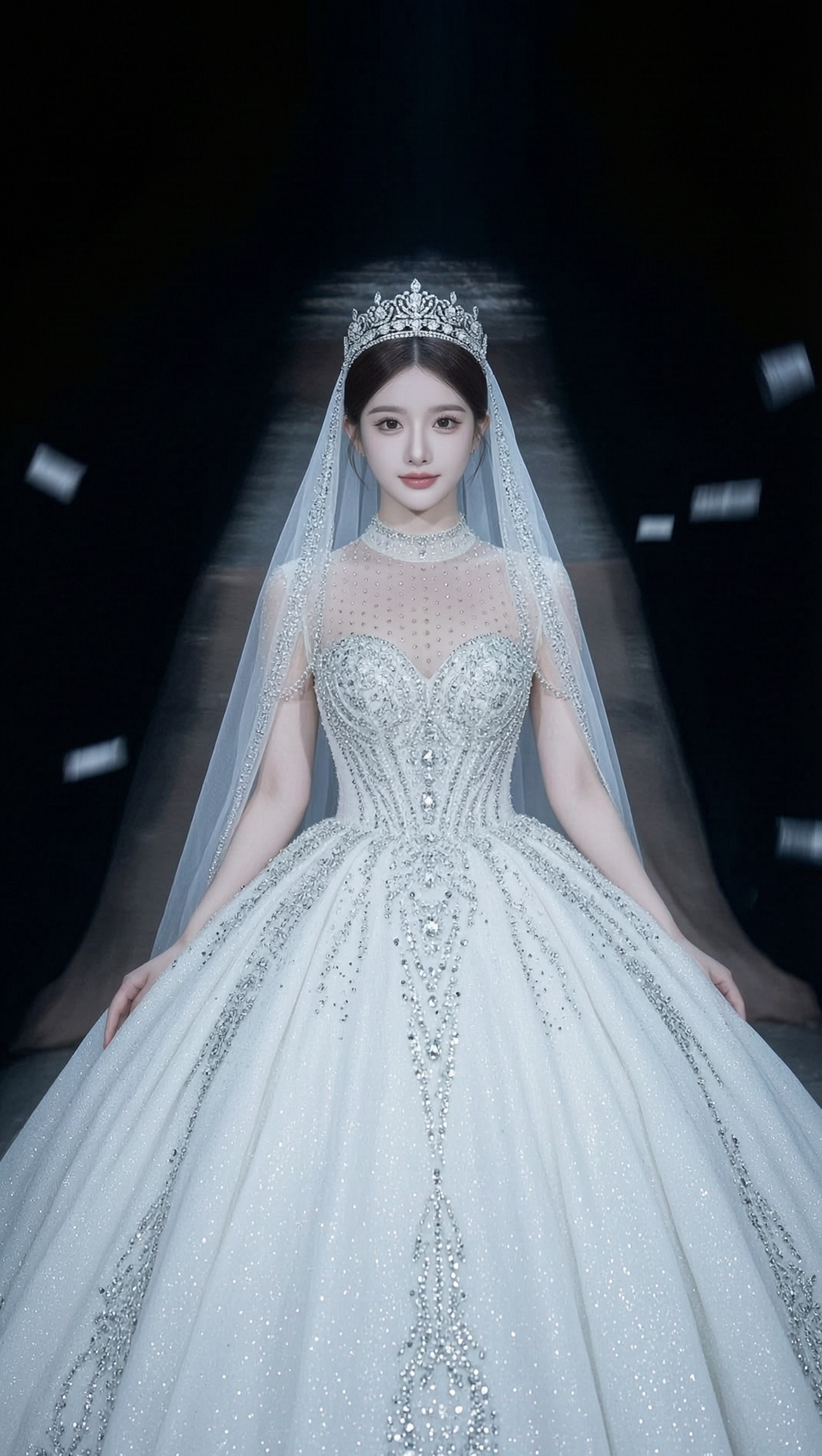 高定闪钻光影婚纱照✨女生写真做同款 - 作品图1