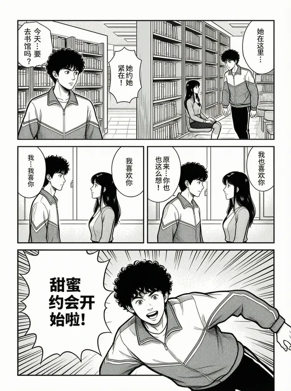 成为漫画主角甜蜜爱情系列 - 主图(AI艺术作品)