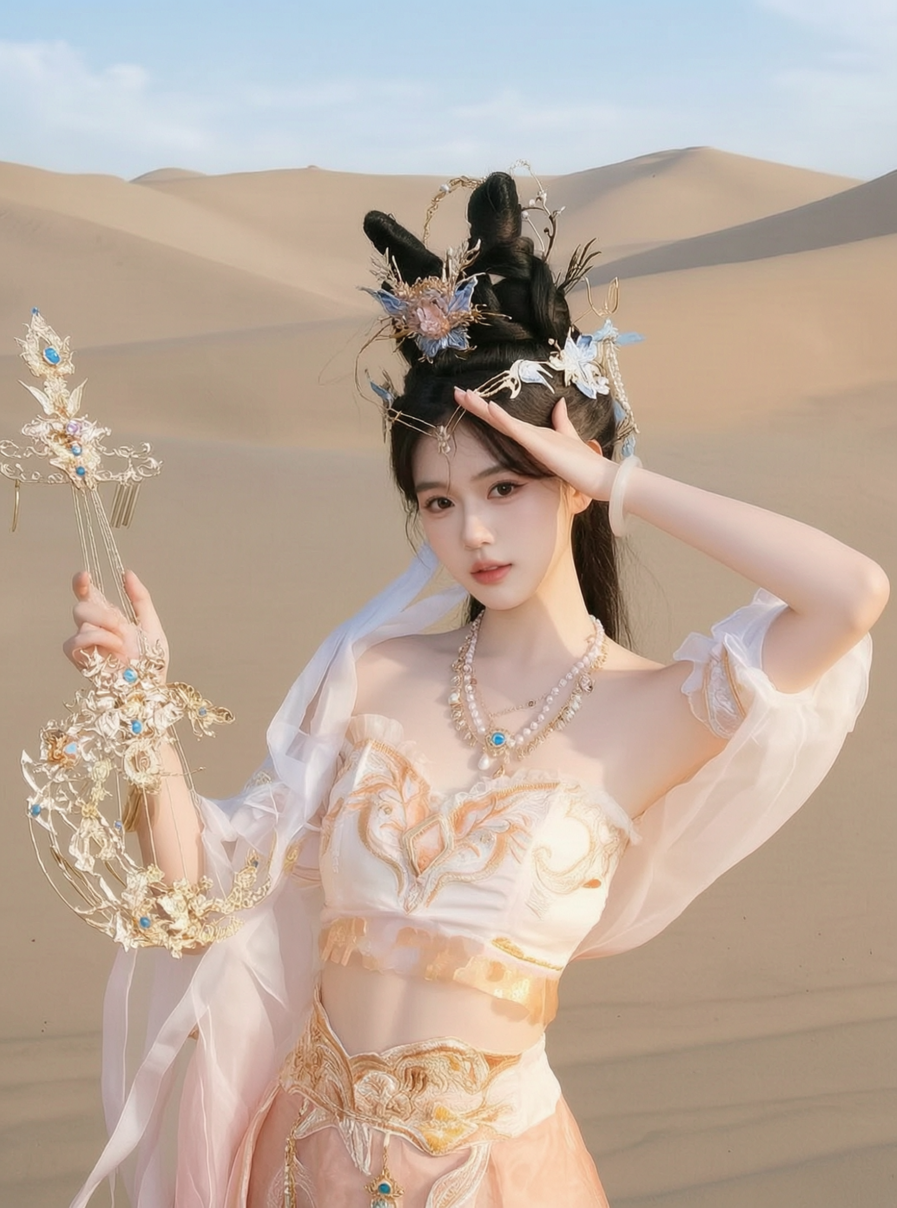 敦煌神女沙漠打卡照 - 作品图1