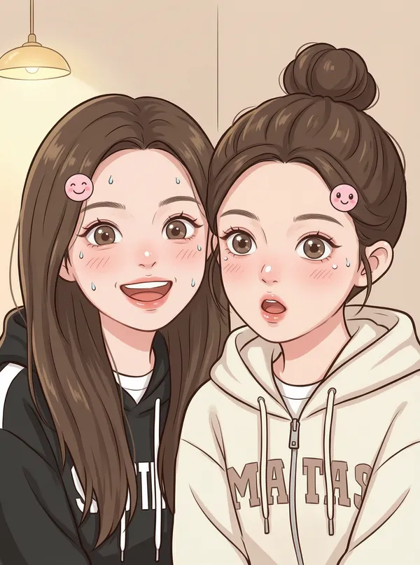 【Wan 2.7】AI卡通回忆录闺蜜玩法 - 主图(AI艺术作品)