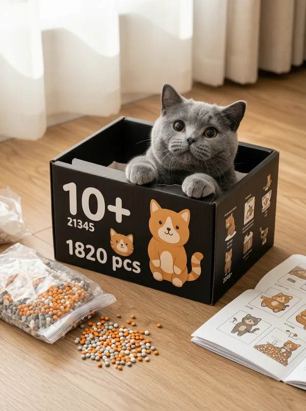 【Wan2.7】一键拥有自己的乐高小猫 - 主图（AI艺术作品）