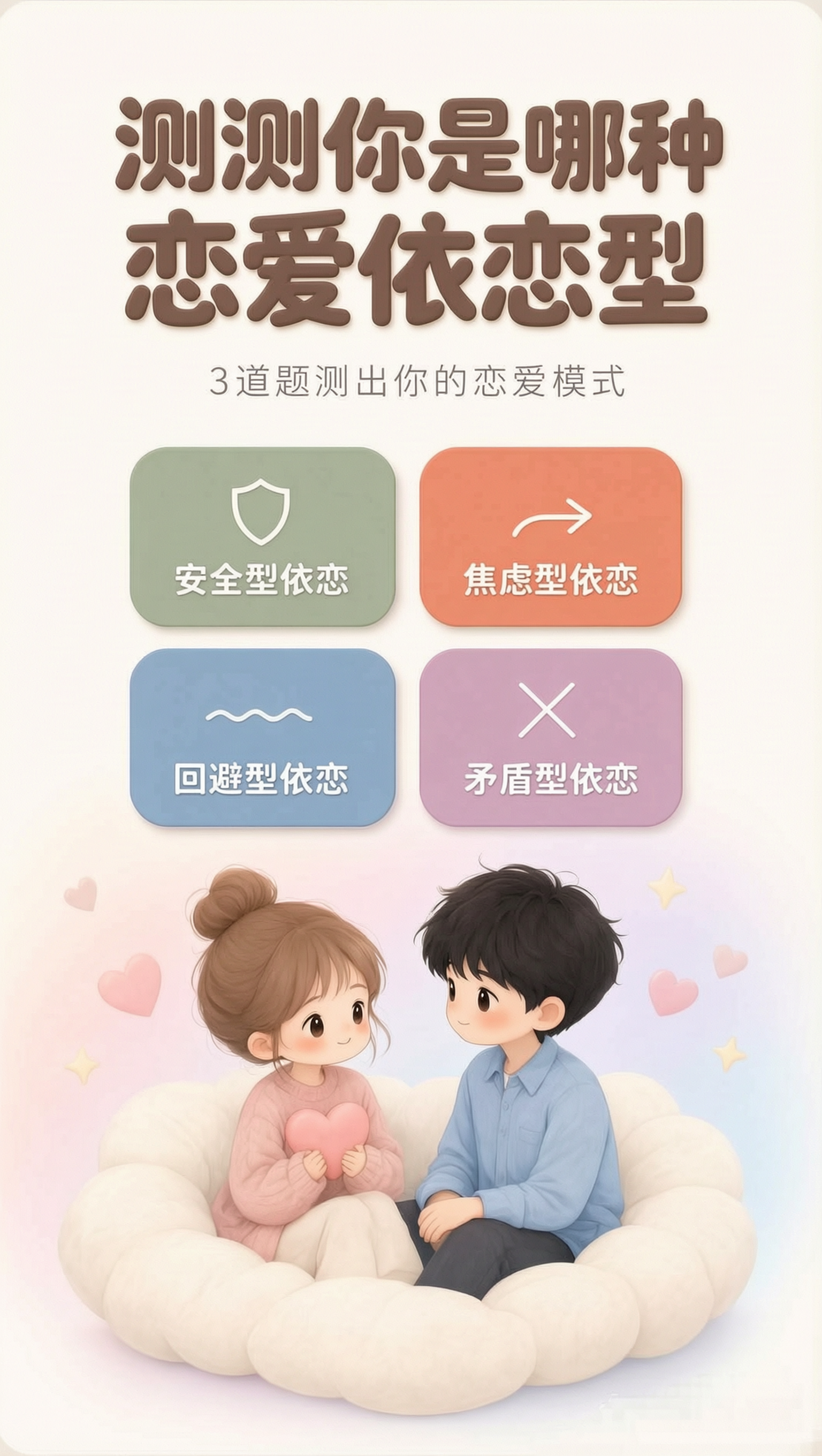 赶紧来测测你是哪种恋爱依恋型 - 作品图1