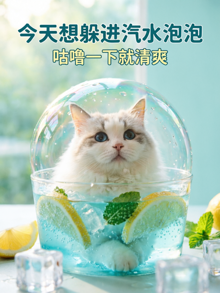 变成汽水泡泡|上传照片做同款 - 作品图1