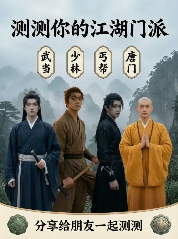 超🔥测一测你的江湖门派是什么？ - 主图（AI艺术作品）