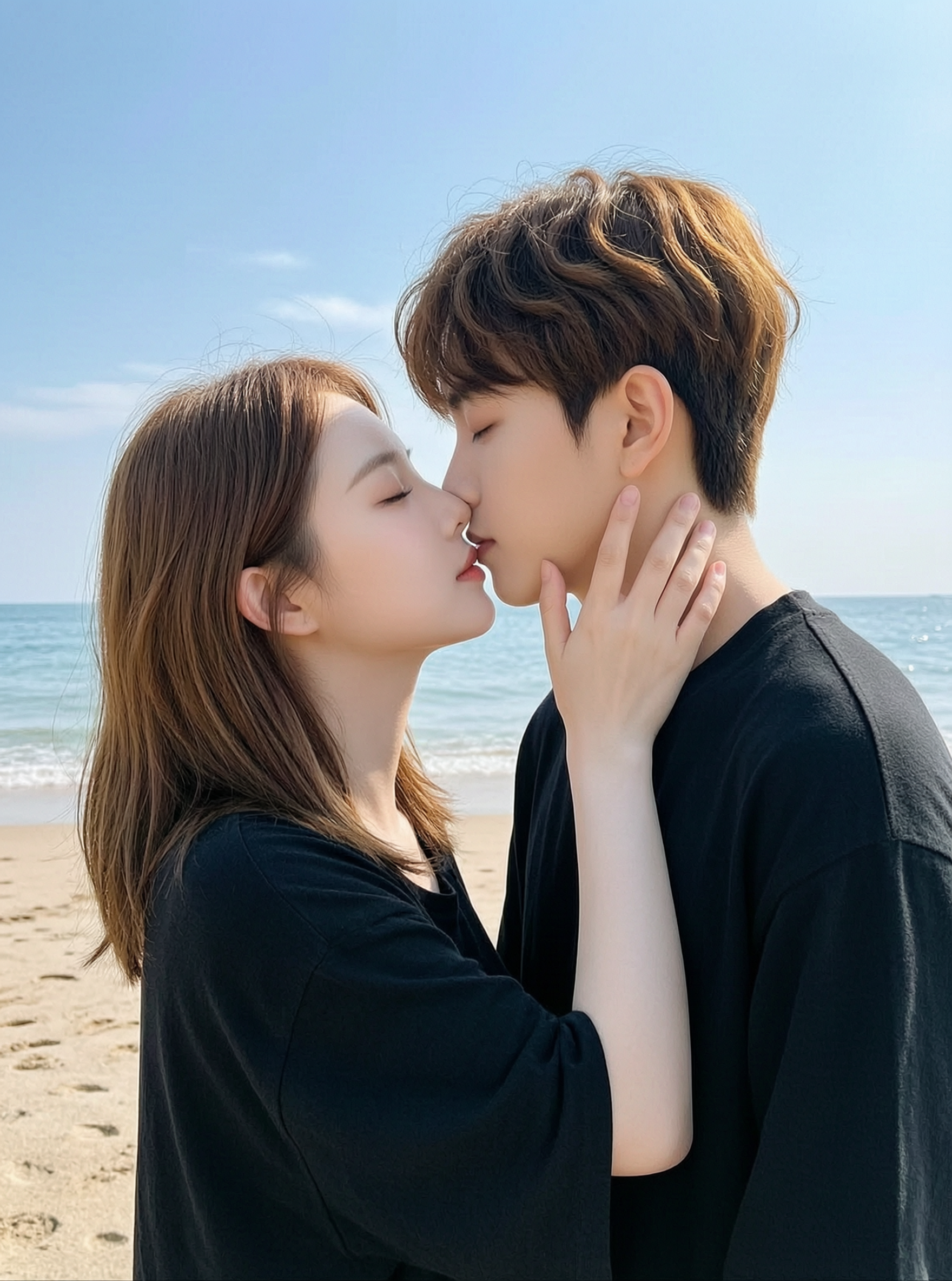 海边日光吻💌清新氛围感情侣写真一键生成 - 作品图1