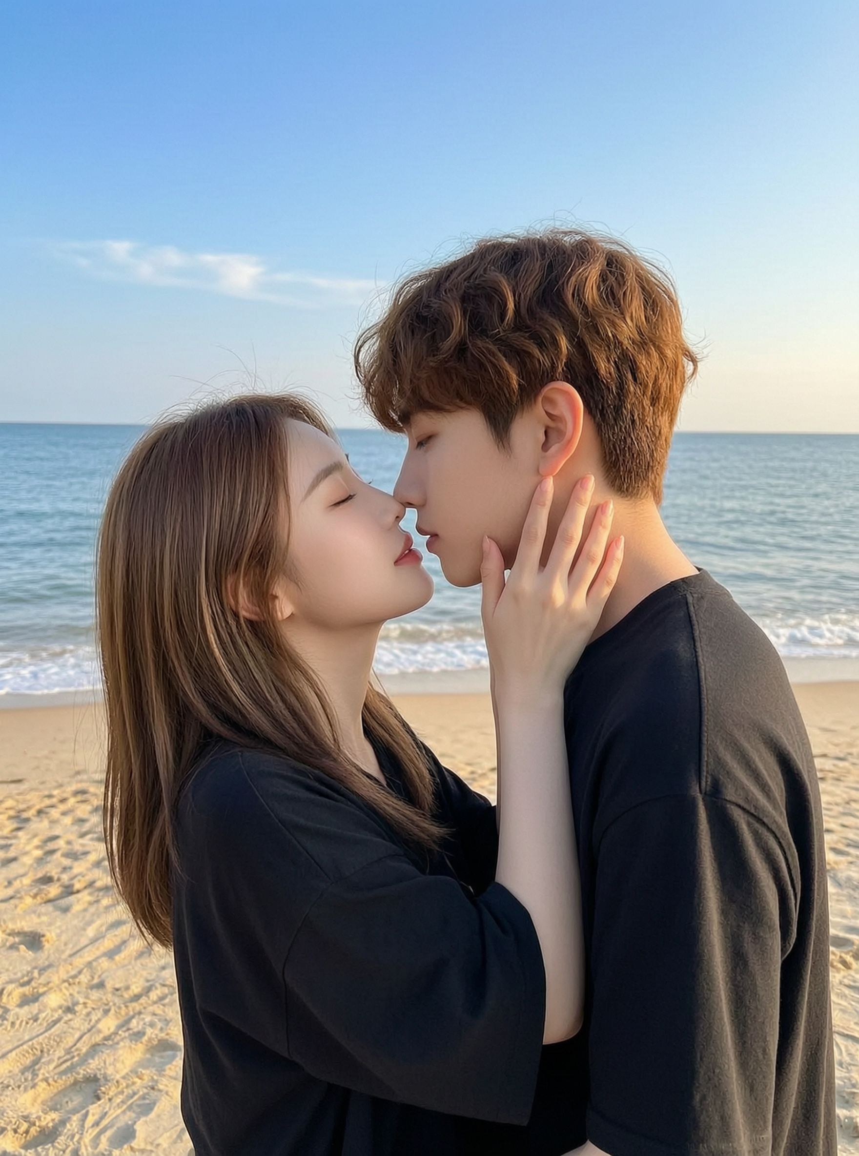 海边日光吻💌清新氛围感情侣写真一键生成 - 作品图3