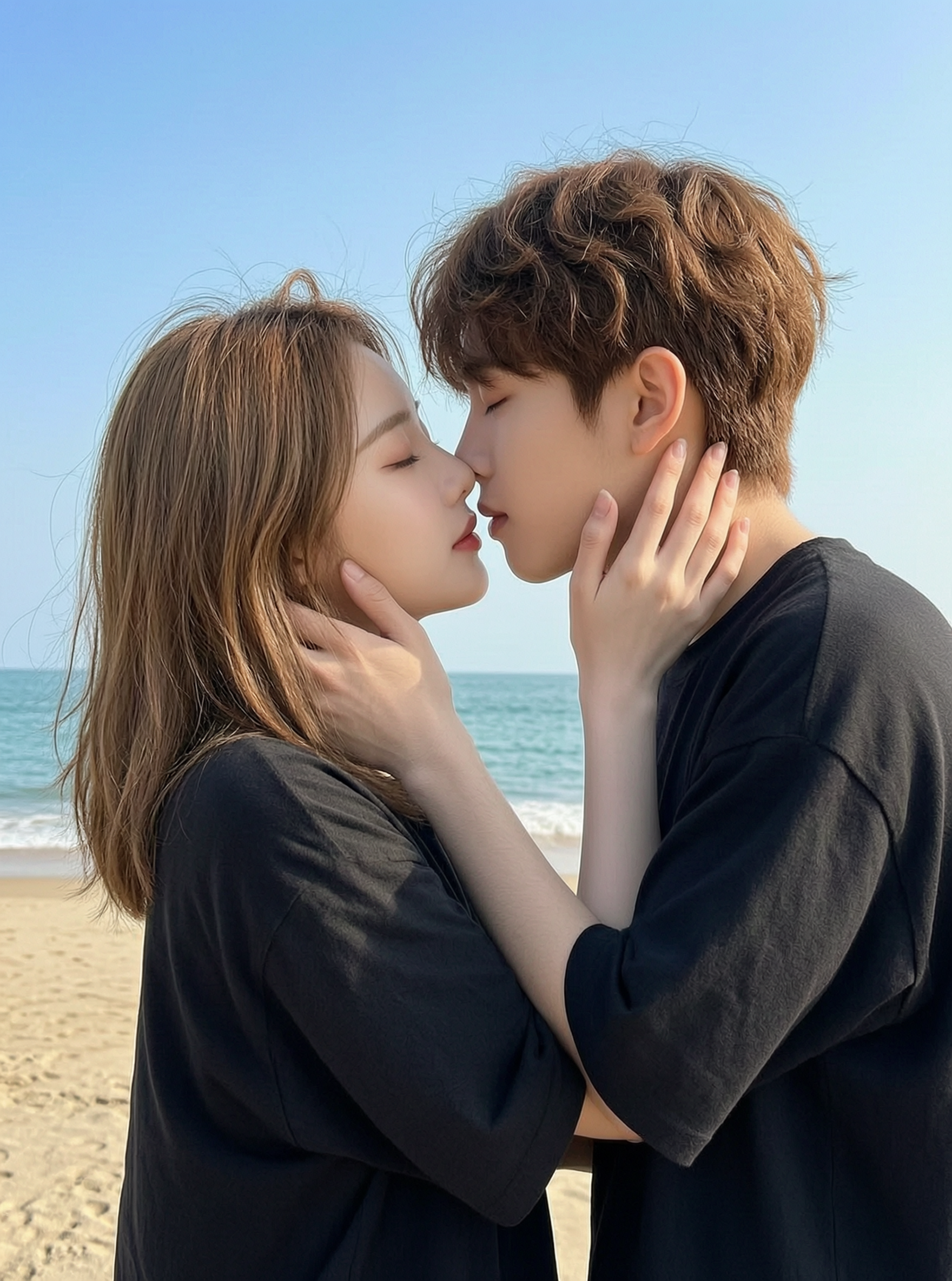海边日光吻💌清新氛围感情侣写真一键生成 - 作品图4