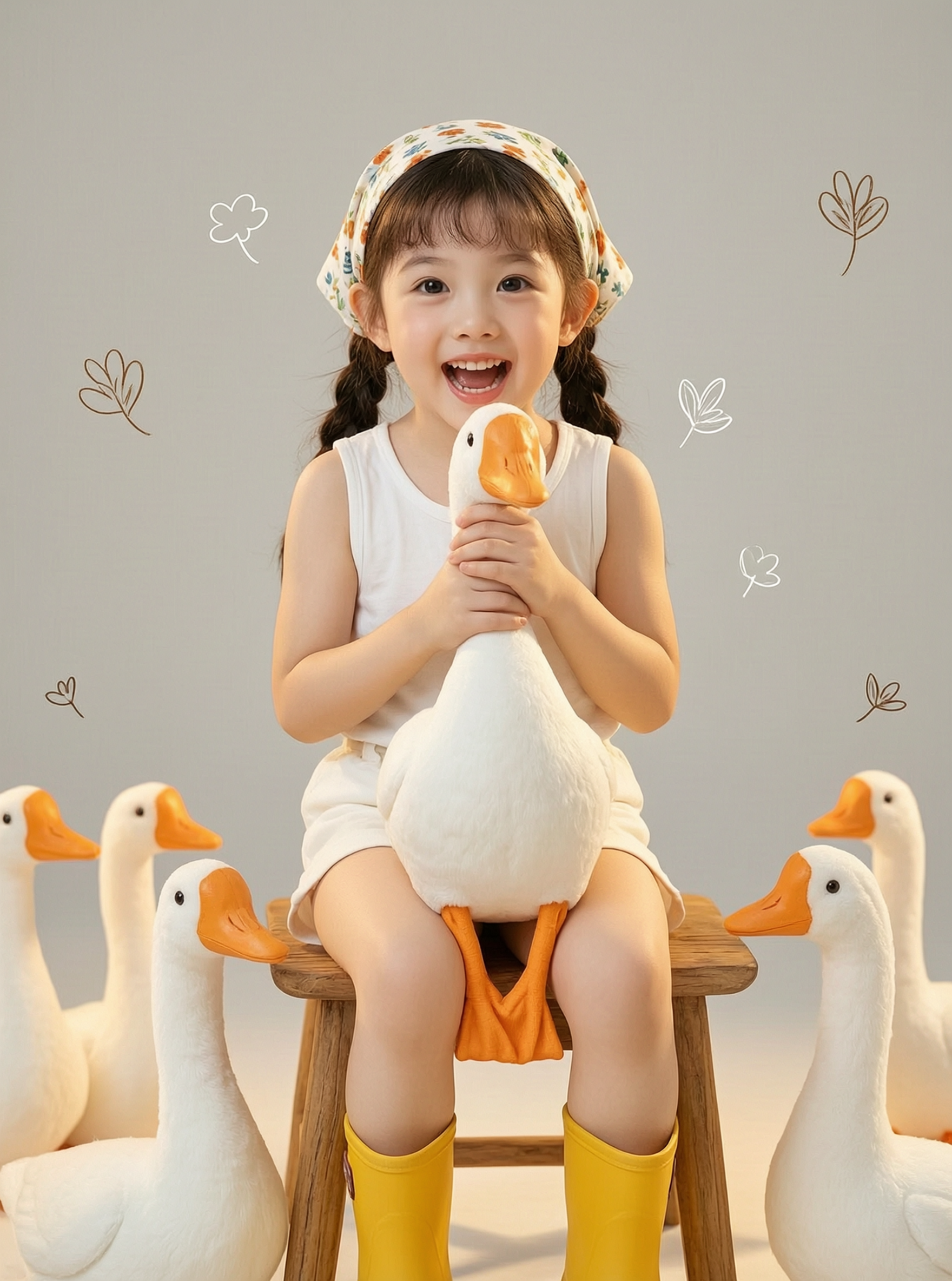 大白鹅萌娃写真🐤治愈可爱一键生成 - 作品图4