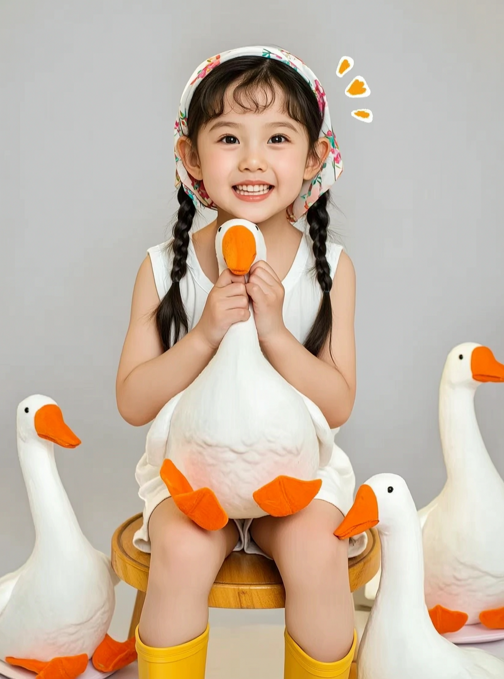 大白鹅萌娃写真🐤治愈可爱一键生成 - 作品图2