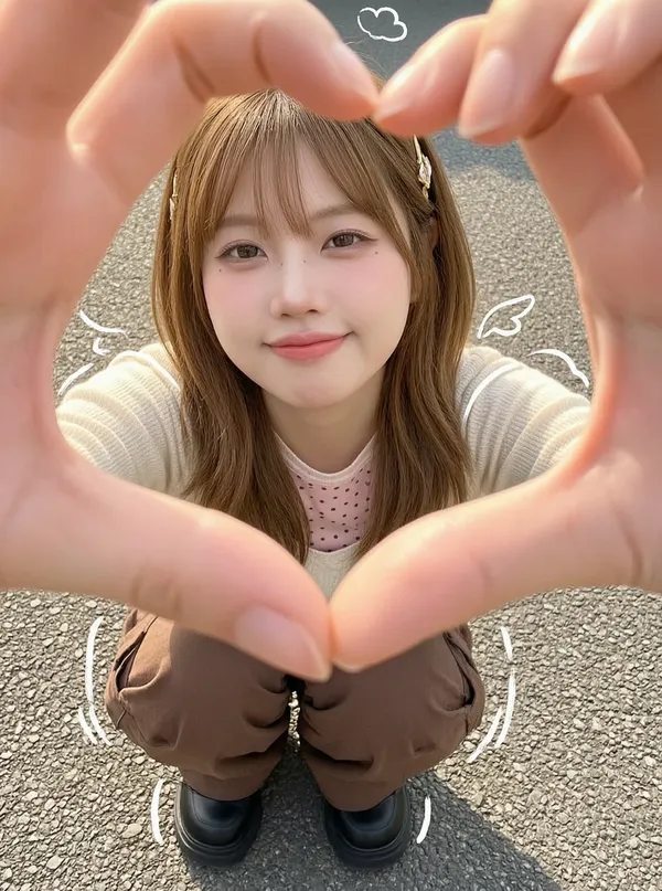 日系甜妹爱心框💗氛围感写真一键生成 - C作品