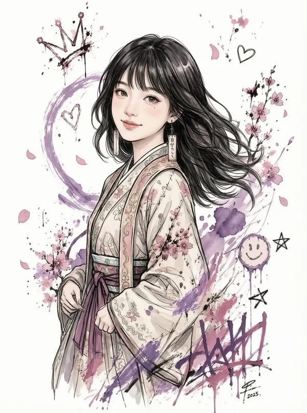 超火的日式手绘涂鸦风格/一键生成 - 主图(AI艺术作品)