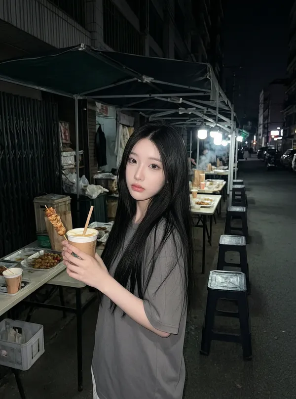 市井夜市🍢烟火冷调AI写真生成 - 主图（AI艺术作品）