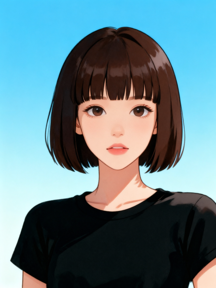 卡通蓝调手绘头像 - 作品图1