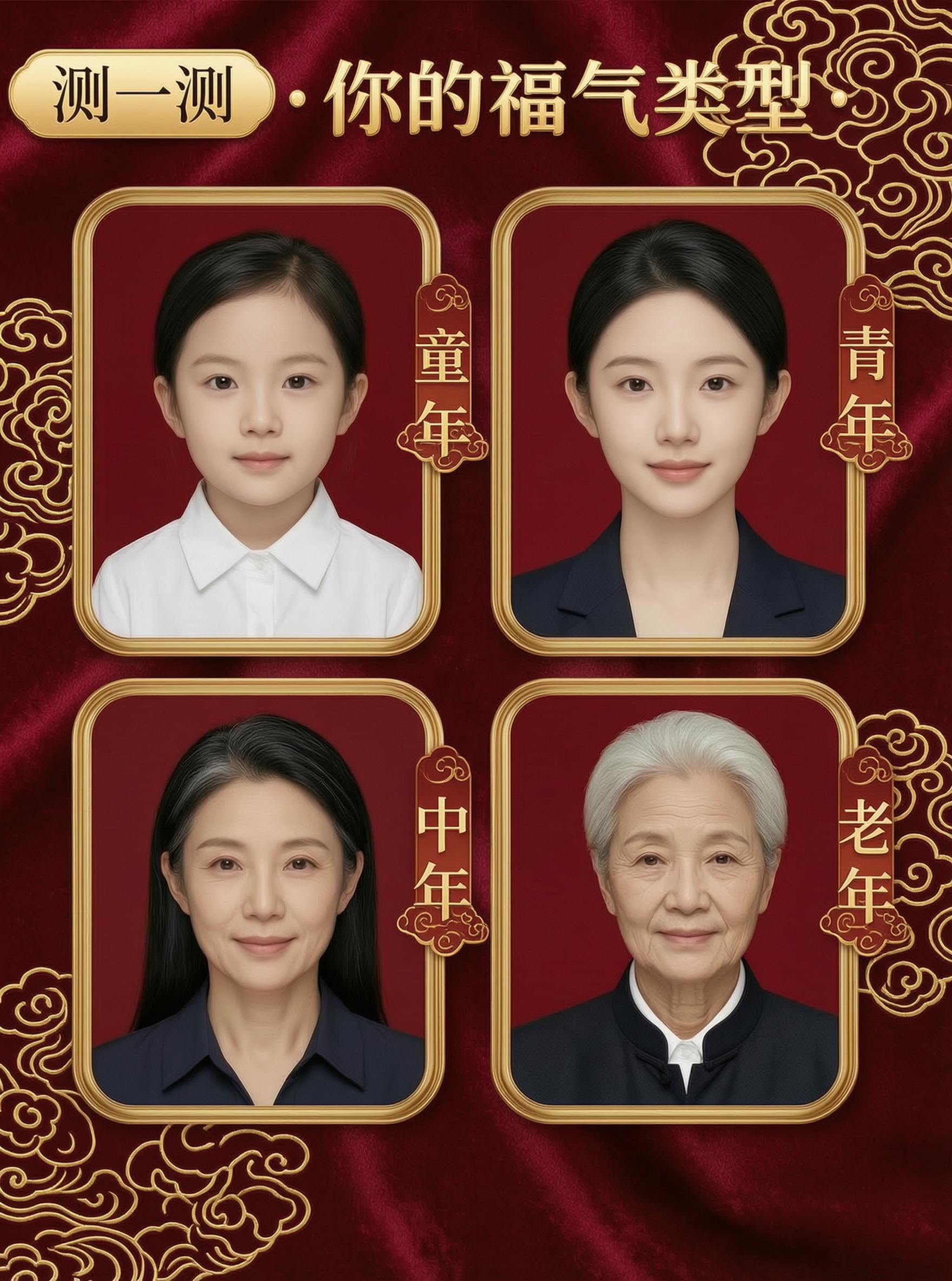 测一测你不同年龄的福气值 - 作品图1