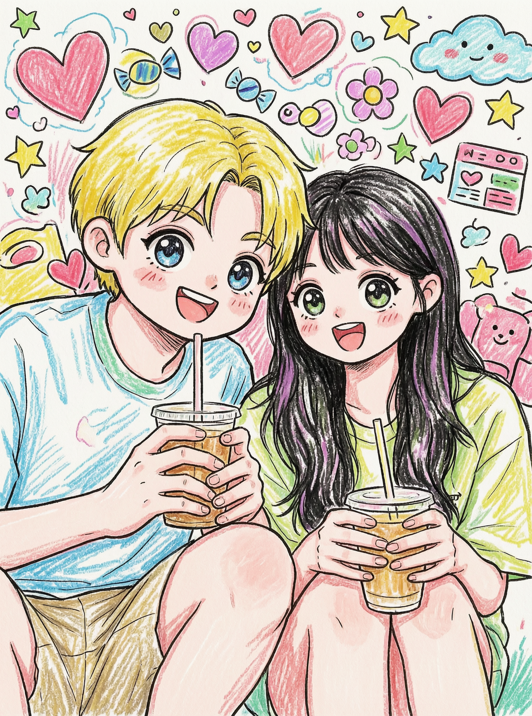 AI蜡笔涂鸦风创意玩法 - 作品图1