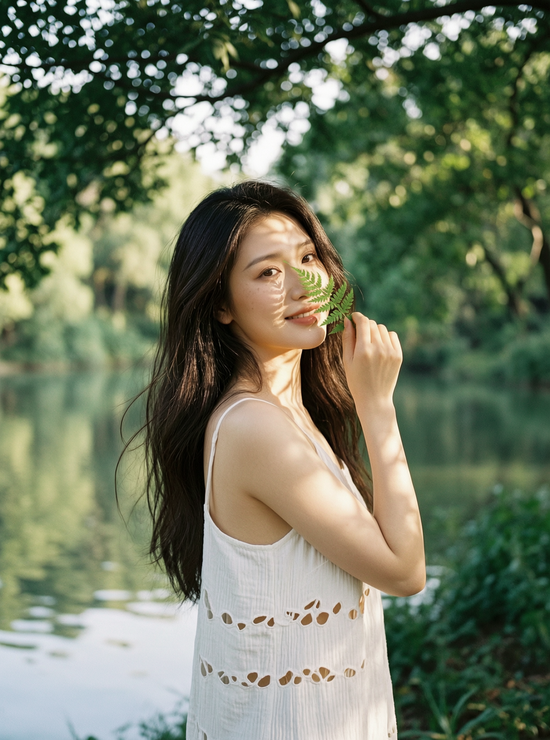 「夏日治愈系🌿林荫女神写真上传照片做款 - 作品图3