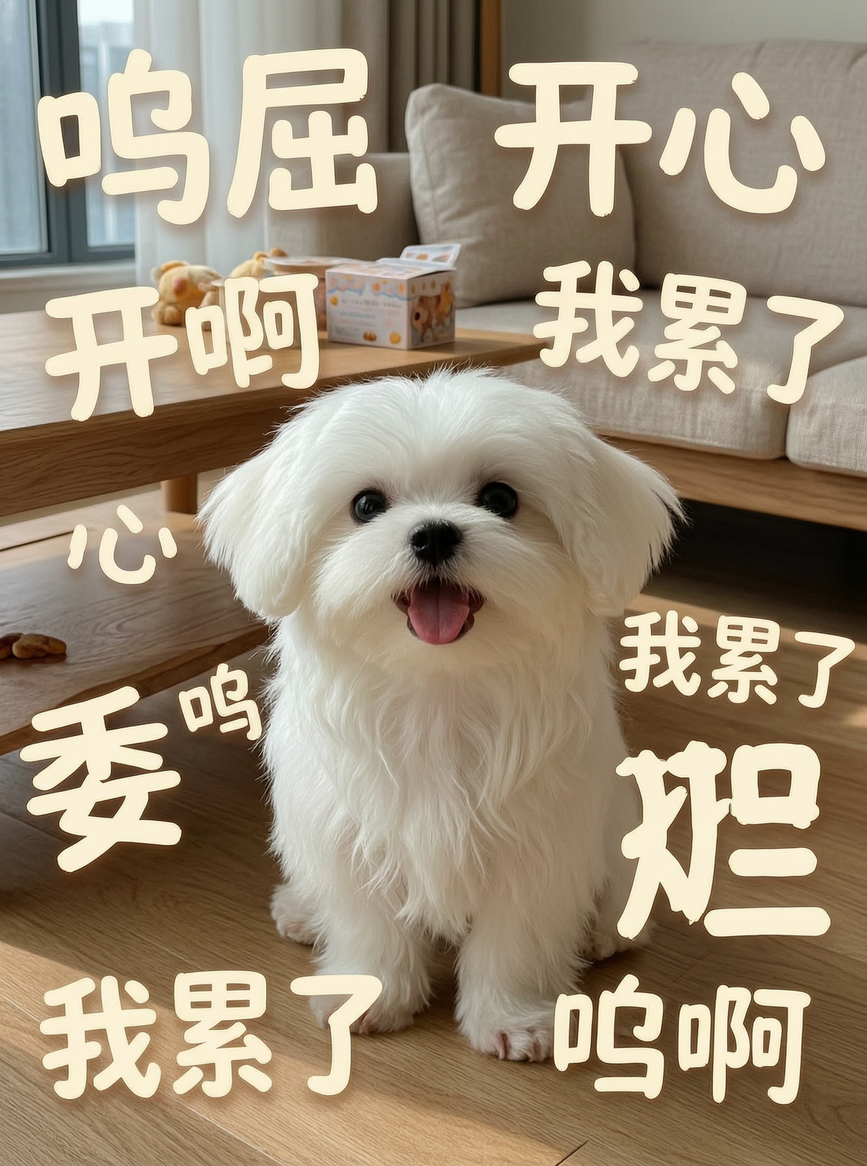 大字搞怪风萌宠单人表情包模板 - 作品图1