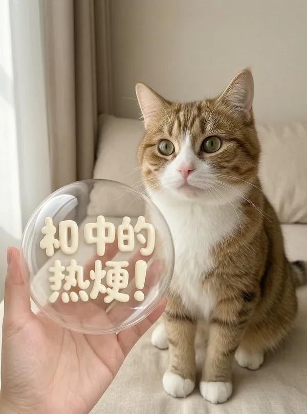 奶白立体字毛孩子氛围感配图 - C作品
