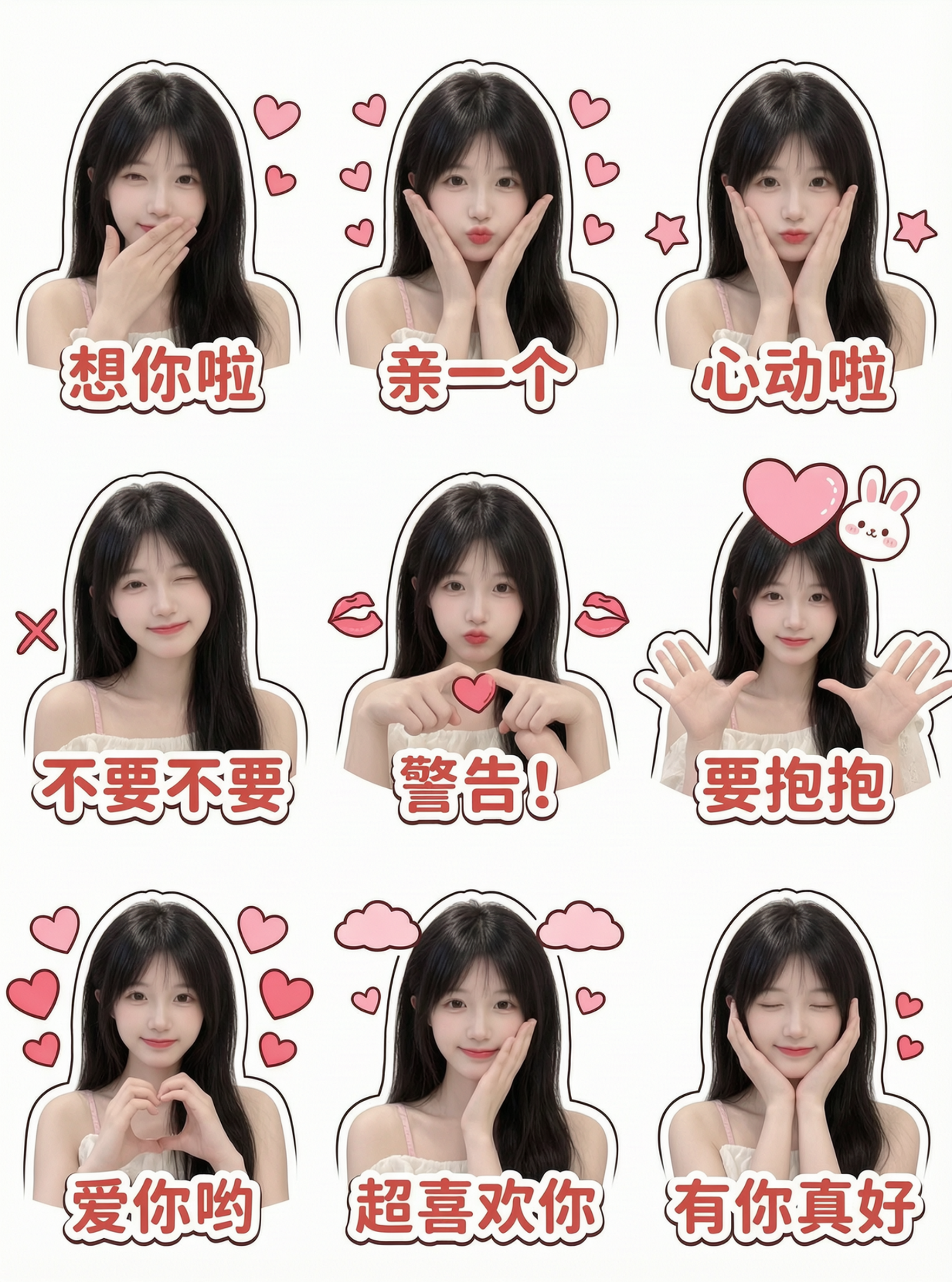 AI甜妹表情包 - 作品图1