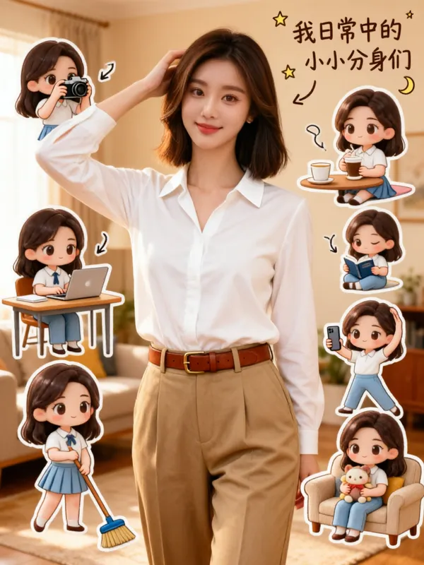 我日常中的小小分身们❤一键get同款 - 主图（AI艺术作品）