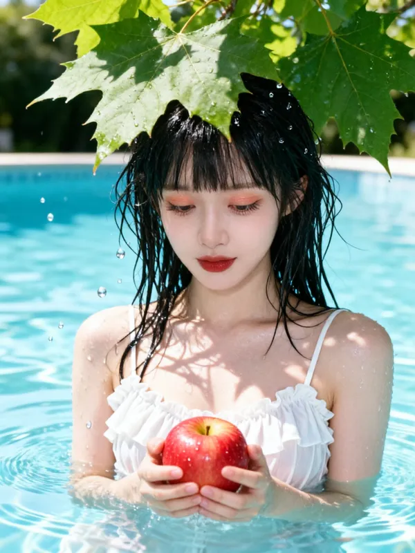 清凉一夏美女写真|上传图片一键生成同款 - C作品