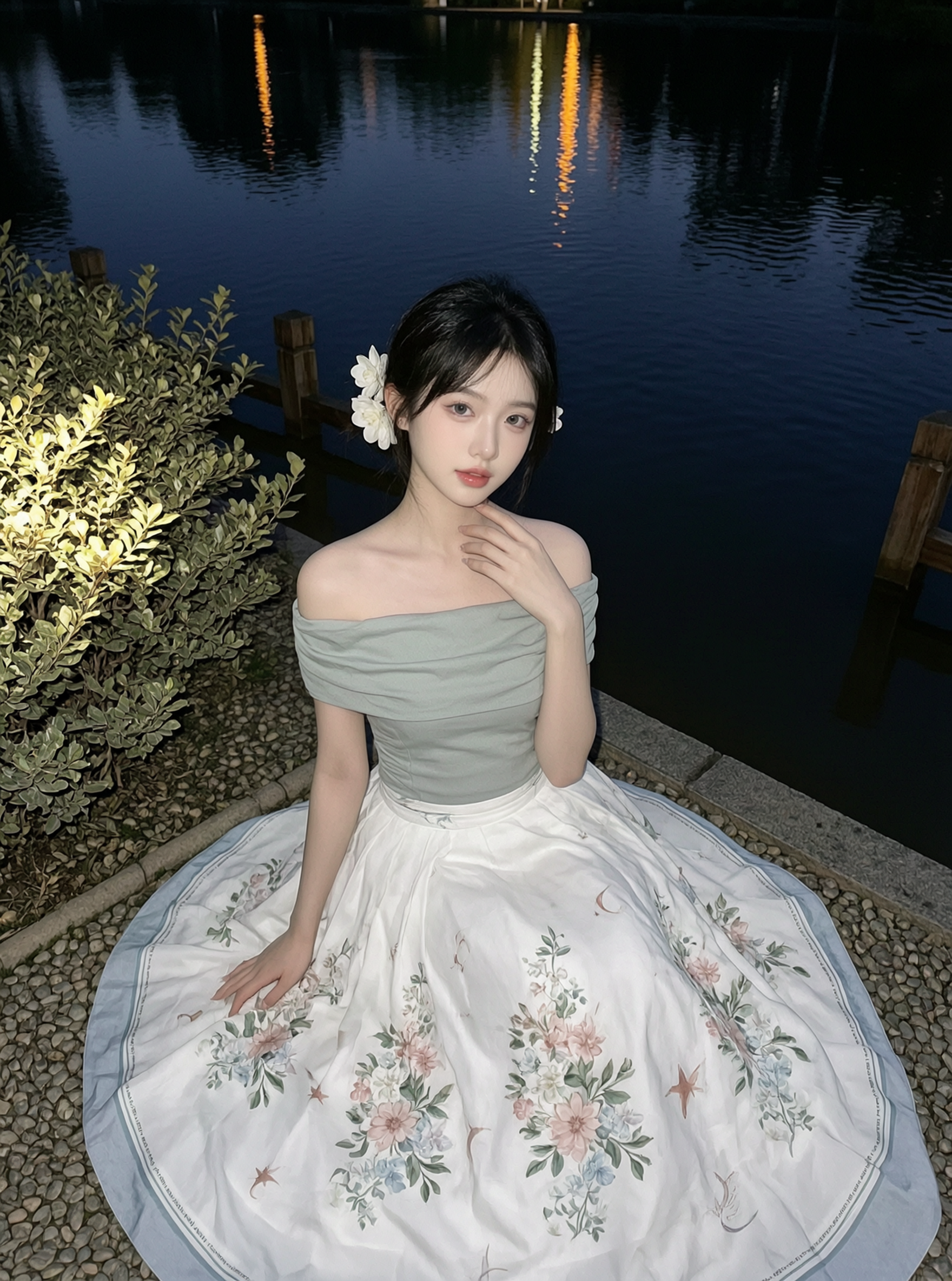 夜晚湖边ccd出片 | 替换图片可同款 - 作品图1