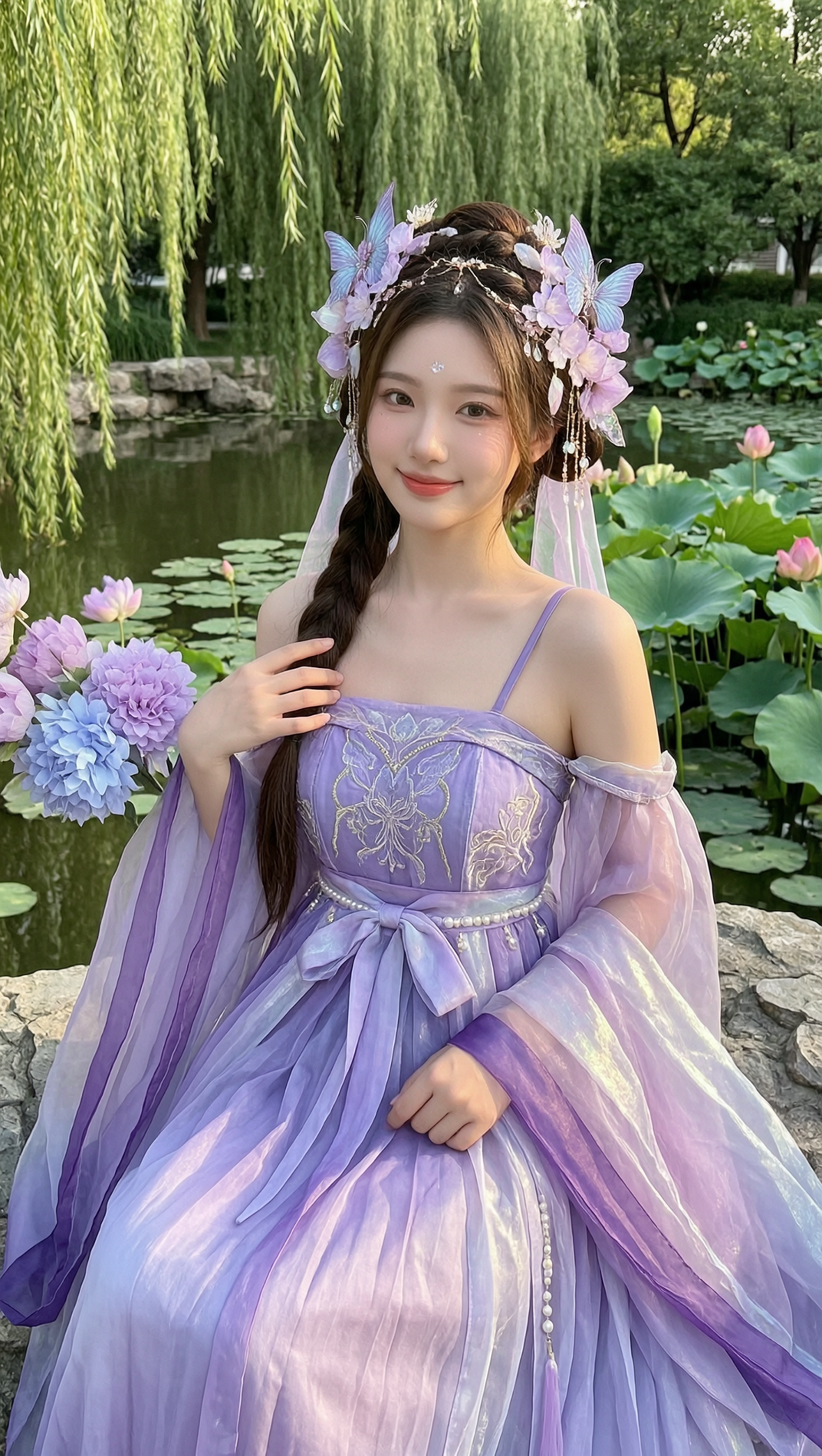 灵动妖媚的紫蝶花妖超仙的妆造 - 作品图2