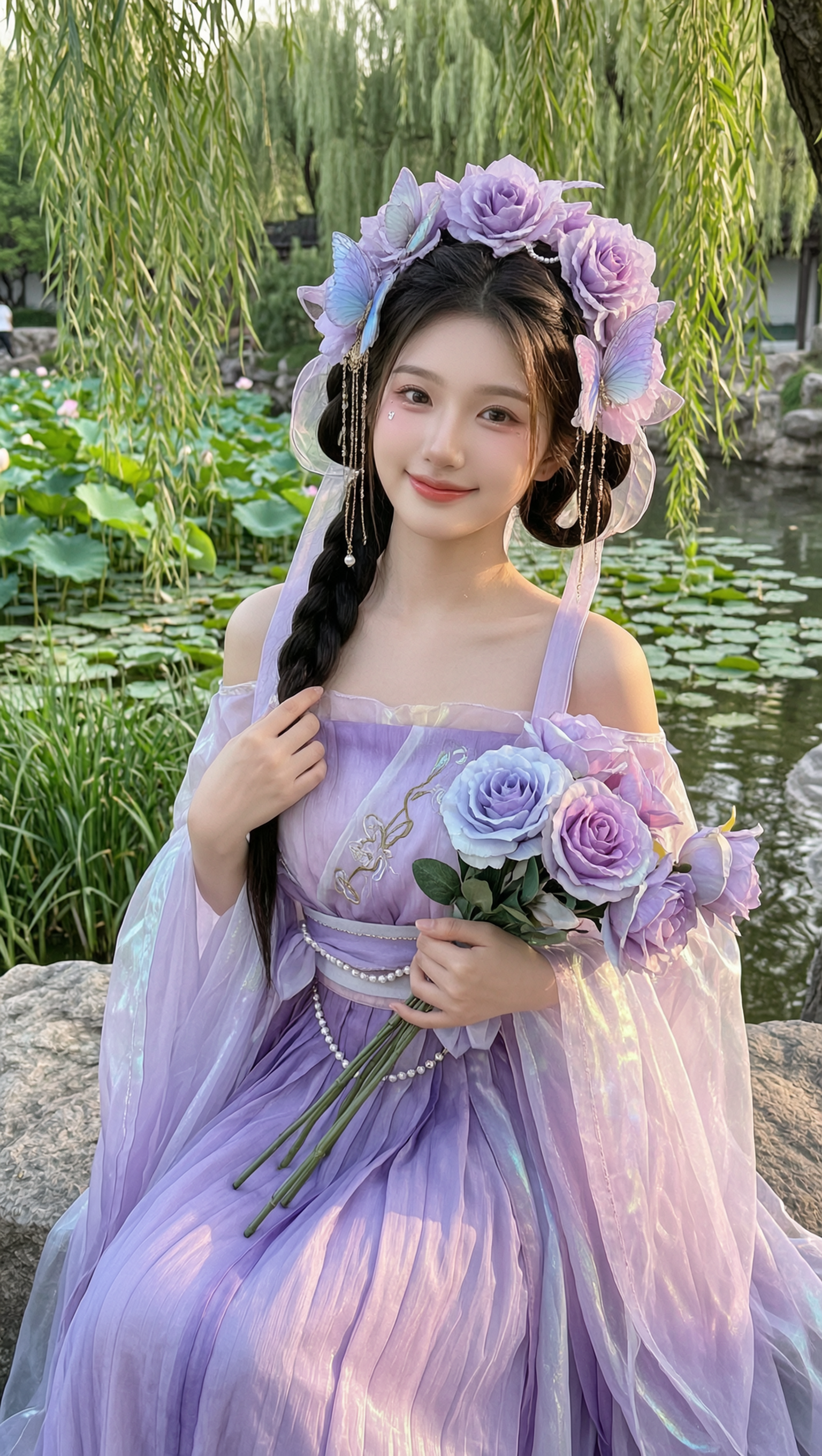 灵动妖媚的紫蝶花妖超仙的妆造 - 作品图4