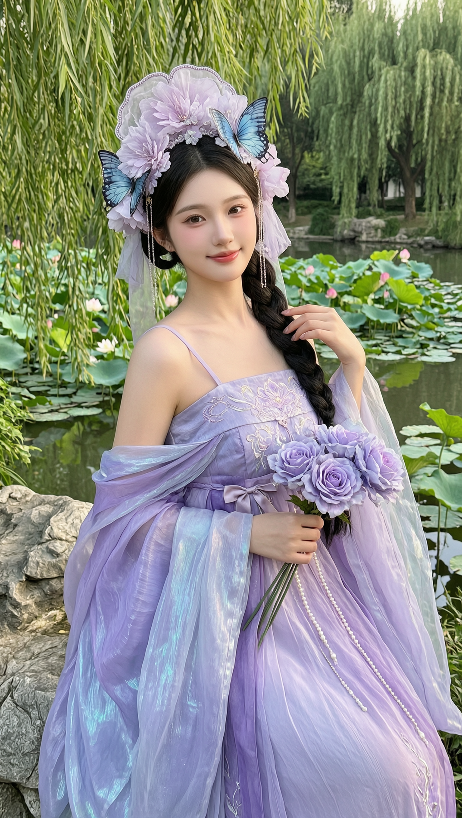 灵动妖媚的紫蝶花妖超仙的妆造 - 作品图3