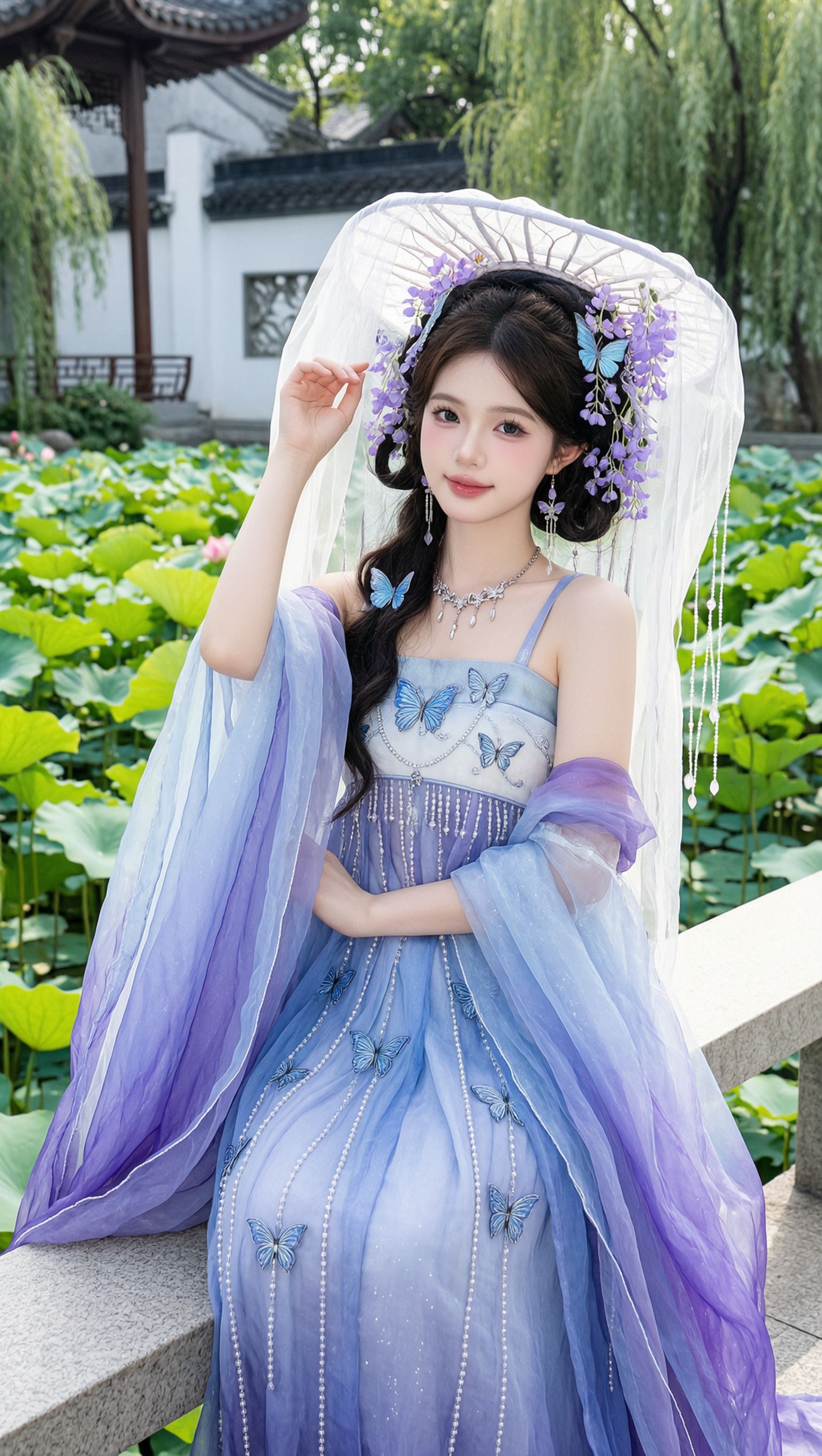 一键生成紫蝶花神清冷仙气古风写真 - 作品图4