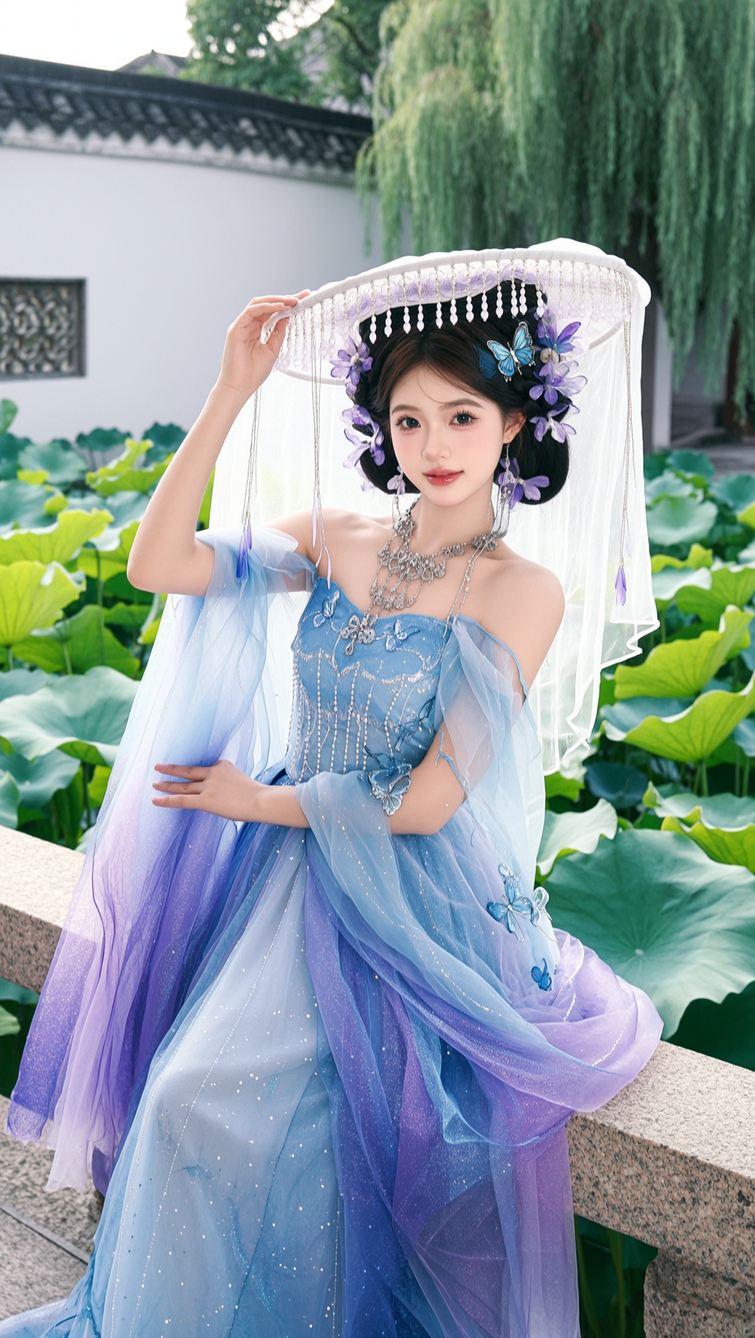 一键生成紫蝶花神清冷仙气古风写真 - 作品图2