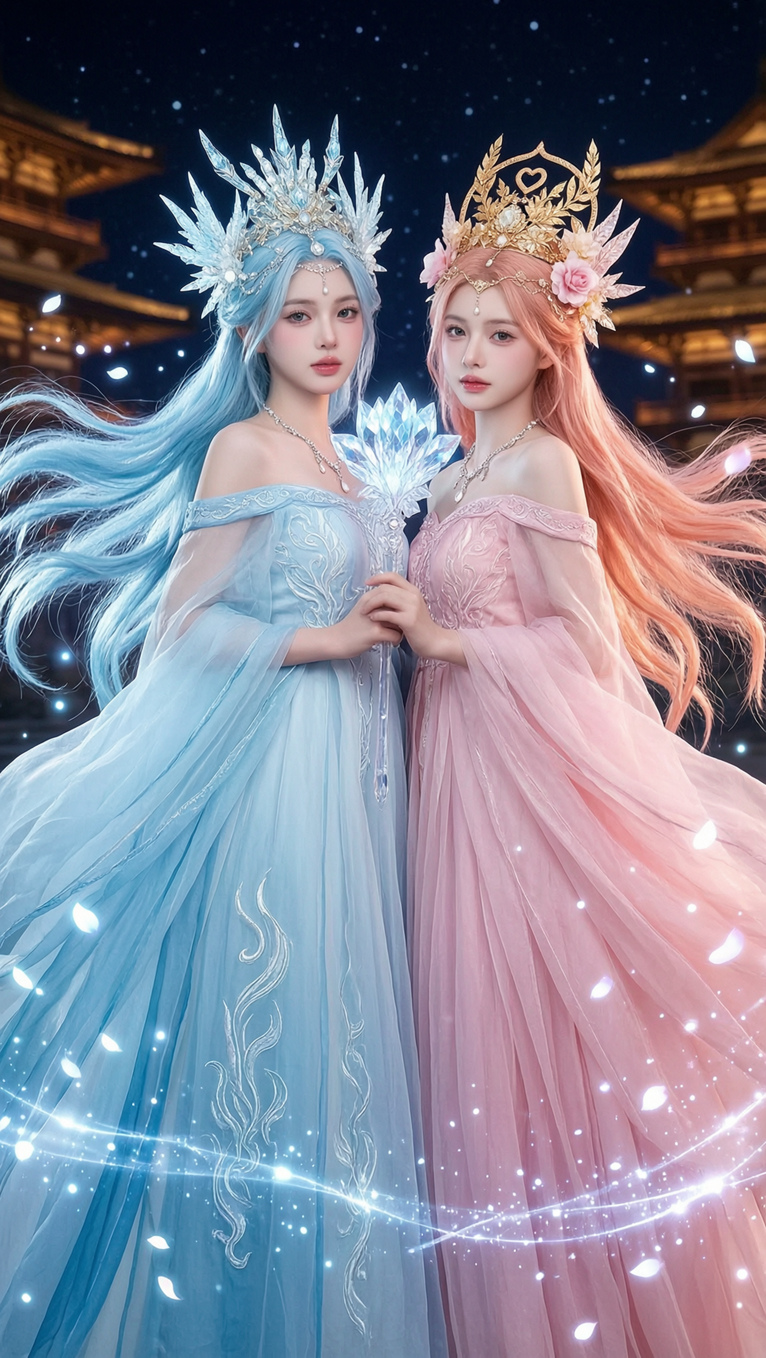 闺蜜写真-华丽国风仙侠蓝粉双神女 - 作品图4